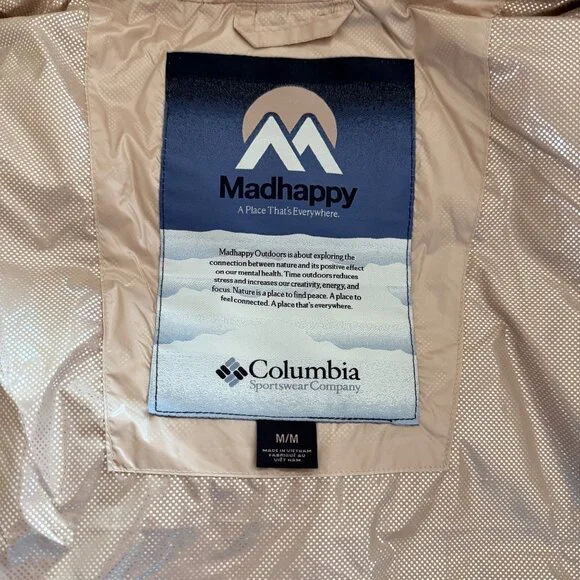 Madhhappy × Columbia Mauve Vapor Down Puffer Jacket 800 Fill M Convertible NWT - Picture 10 of 15